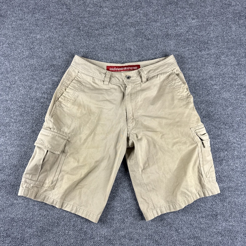 Ecko Unltd Shorts Mens 30 Khaki Baggy Y2K Hip Hop Rap Skater Grunge Cargo